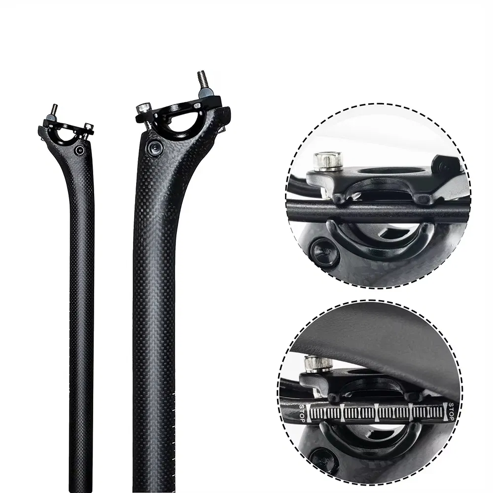 Bicycle Seat Tube 27.2//30.8/31.6mm Matte/Gloss 3K Carbon Fiber MTB/Road Bicycles Carbon Fiber Seat Post Light Seat 400mtube3m50
