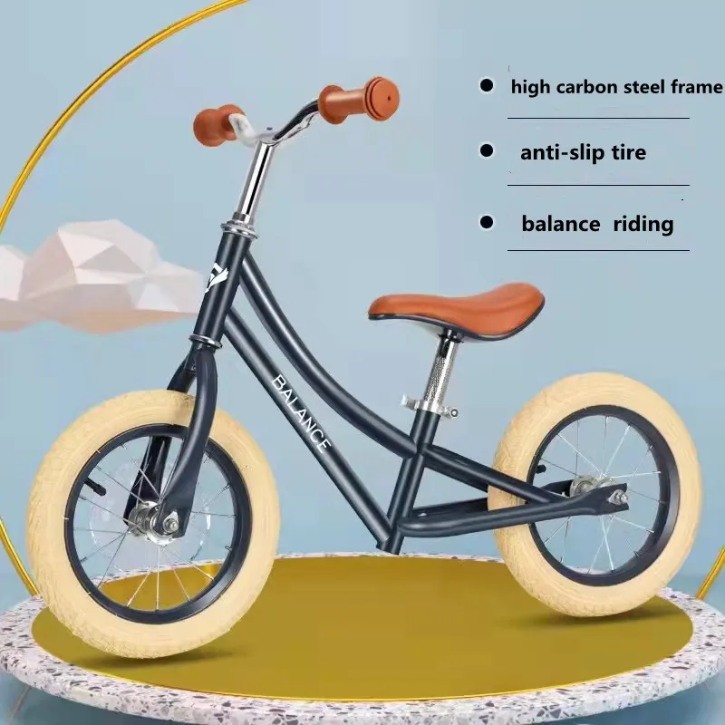 Children′s Push Bike 12 Inches with Brakes Children′s Balance Bike High Carbon Steel Frame Children′s Toddler Balance Bike