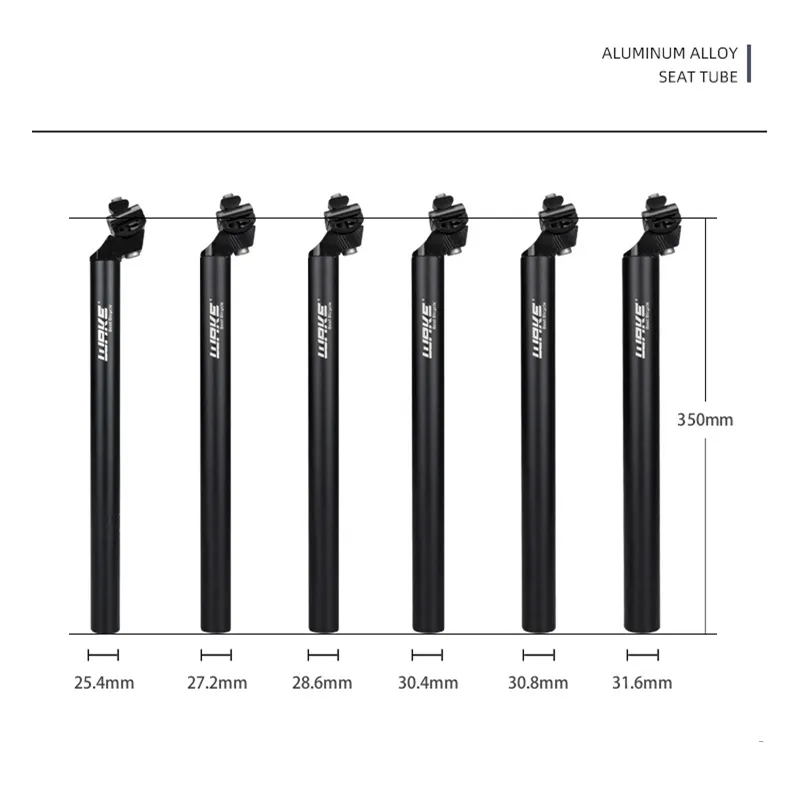 Wake 350mm Mountain Bike Seatpost/Road Bicycle Seat Lever MTB Aluminum Alloy Tube 25.4/27.2/28.6/30.4/30.9/31.6 mm